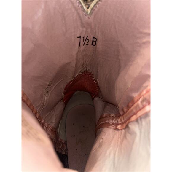 ARIAT FAT BABY WOMEN'S 7.5B BROWN & PINK LEATHER WESTERN COWGIRL BOOTS - Picture 4 of 5